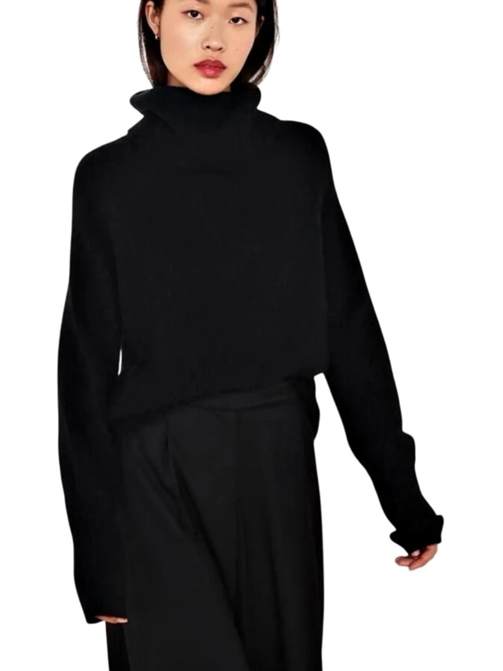 Quince Baby Alpaca-Wool Turtleneck Black Medium T